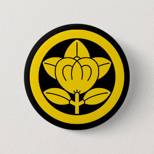 Mandarine in Kreis Button