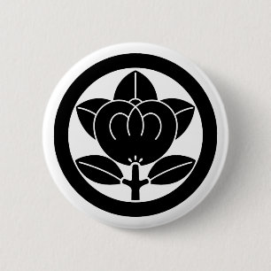 Mandarine in Kreis Button