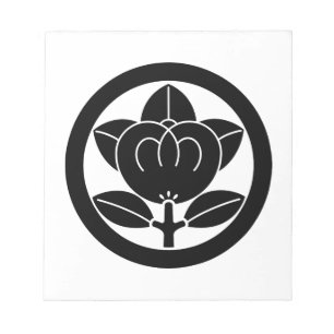 Mandarine in Kreis Notizblock