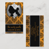 Mandarine Jeweled Damast-Hundedas Visitenkarte (Vorne/Hinten)