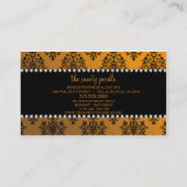 Mandarine Jeweled Damast-Hundedas Visitenkarte (Rückseite)