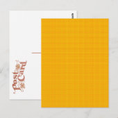 Mandarine Kariertes Muster Postkarte (Vorne/Hinten)