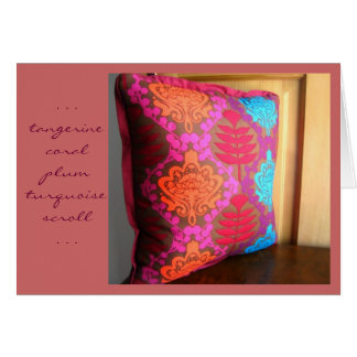 Mandarine-korallenrote Pflaumen-Türkis-Rolle-Karte