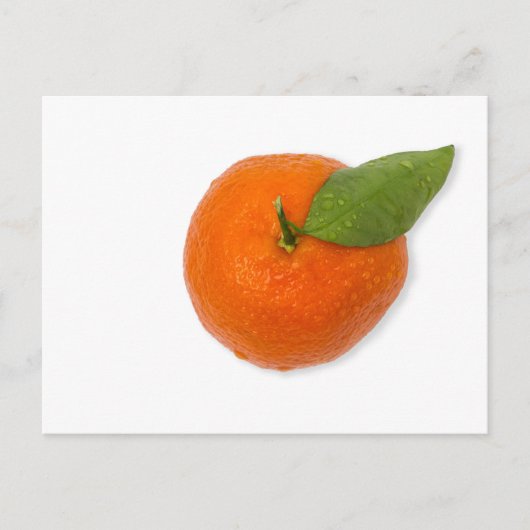 Mandarine mit grünem Blattblättriger Mandarine Postkarte (Vorderseite)