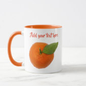 Mandarine mit grünem Blattblättriger Mandarine Tasse (Links)