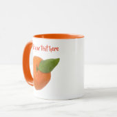 Mandarine mit grünem Blattblättriger Mandarine Tasse (Vorderseite Links)