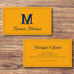 Mandarine Moderne Personalisierte Initialen Buchst Visitenkarte