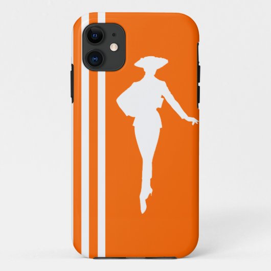Mandarine Moderne Streifen mit Mode-Silhouette Case-Mate iPhone Hülle (Rückseite)