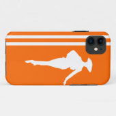 Mandarine Moderne Streifen mit Mode-Silhouette Case-Mate iPhone Hülle (Rückseite (Horizontal))