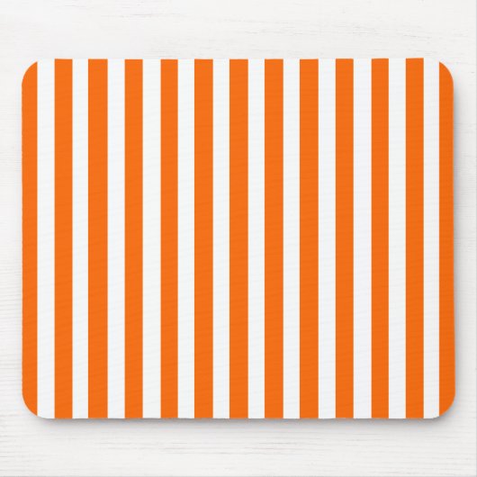 Mandarine Moderner Streifen Mousepad (Vorne)