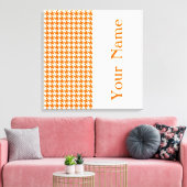 Mandarine Modernes Hahnentrittmuster mit Namen Leinwanddruck (Insitu (Wohnzimmer))