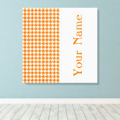 Mandarine Modernes Hahnentrittmuster mit Namen Leinwanddruck (Insitu (Holzboden))