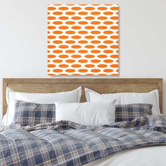 Mandarine Modernes Oval Leinwanddruck (Insitu (Schlafzimmer))