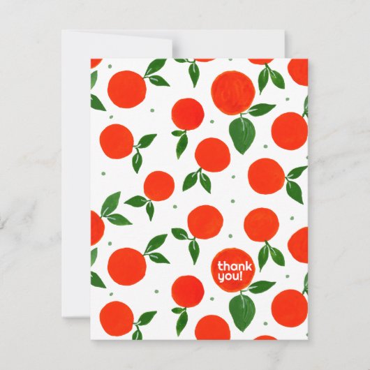 Mandarine Muster Danke Karte (Vorderseite)