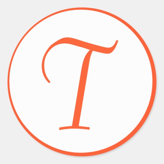Mandarine Orange Aufkleber für Mit Monogramm Umsch (Vorderseite)