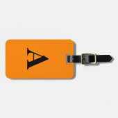Mandarine Orange Black Monogram Gastgeschenk Gepäckanhänger (Vorderseite horizontal)