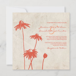 Mandarine Orange Chic Blume Hochzeit Einladung