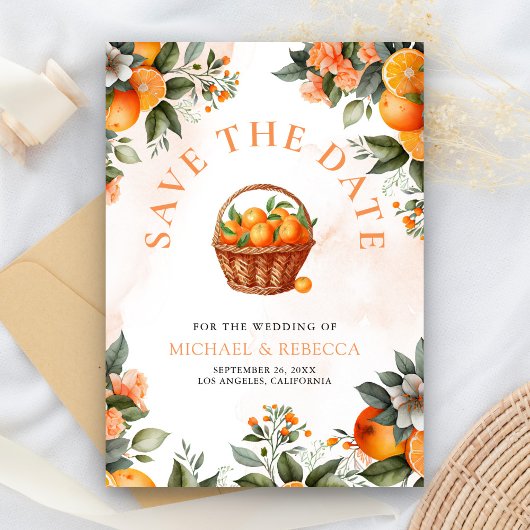 Mandarine Orange Citrus QR Code Foto Hochzeit Save The Date