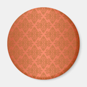 Mandarine Orange Damask Magnet