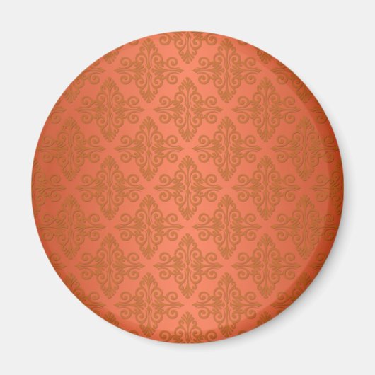 Mandarine Orange Damask Magnet (Vorne)