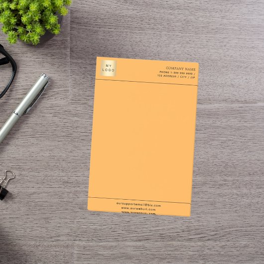 Mandarine-Orange-Firmenlogo Post-it Klebezettel