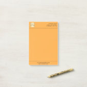 Mandarine-Orange-Firmenlogo Post-it Klebezettel (Auf Schreibtisch)