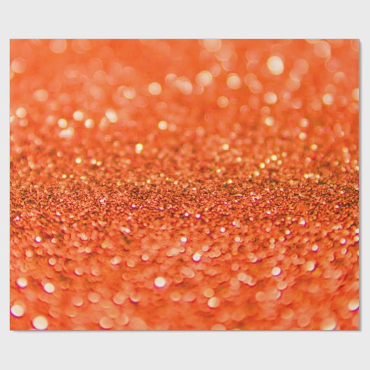 Mandarine Orange Glitzer Design Geschenkpapier (Flach)