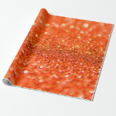 Mandarine Orange Glitzer Design Geschenkpapier (Ungerollt)
