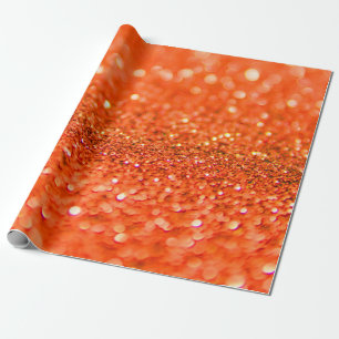 Mandarine Orange Glitzer Design Geschenkpapier