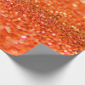 Mandarine Orange Glitzer Design Geschenkpapier (Ecke)