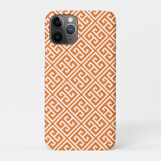 Mandarine Orange griechisches Schlüsselmuster Case-Mate iPhone Hülle (Rückseite)