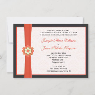 Mandarine Orange Jewels Abend Hochzeitsempfang Einladung