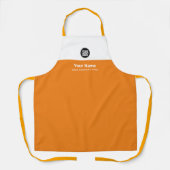 Mandarine Orange Mitarbeiter Logo, Name, Unternehm Schürze (Vorderseite)