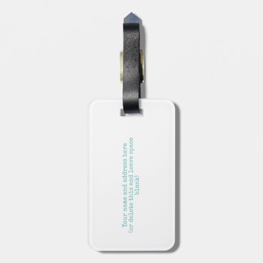 Mandarine Orange Monogram Name Stilvolle Schreibma Gepäckanhänger (Rückseite vertikal)