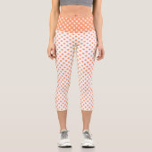 Mandarine Orange Polka Dots Circles Capri Leggings (Vorderseite)