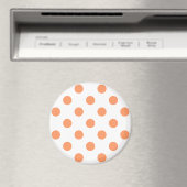 Mandarine Orange Polka Dots Circles Magnet (In Situ (Geschirrspüler))