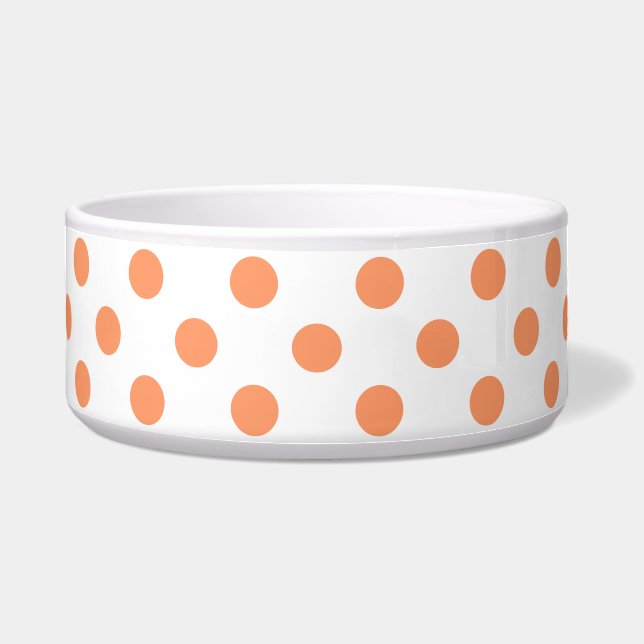 Mandarine Orange Polka Dots Circles Napf (Vorderseite)