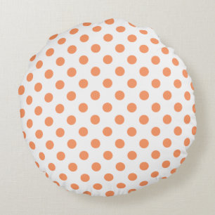 Mandarine Orange Polka Dots Circles Rundes Kissen
