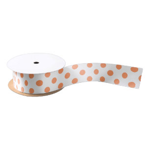 Mandarine-orange Polka-Punkt-Kreise Satinband