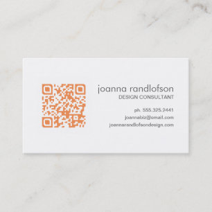 Mandarine orange QR CODE Geschäfts-Karte Visitenkarte