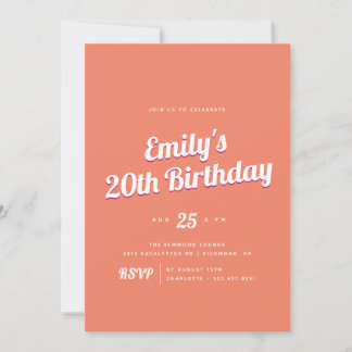 Mandarine Orange | Retro Summer Birthday Party Einladung