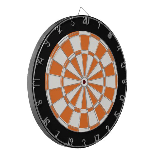 Mandarine Orange Schwarz/Weiß Dartscheibe (Vorderseite Links)