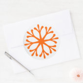 Mandarine/Orange Snowflake Holiday Labels/Aufklebe Runder Aufkleber (Umschlag)