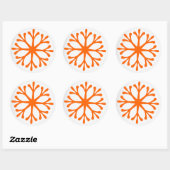 Mandarine/Orange Snowflake Holiday Labels/Aufklebe Runder Aufkleber (Blatt)
