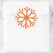 Mandarine/Orange Snowflake Holiday Labels/Aufklebe Runder Aufkleber (Tasche)