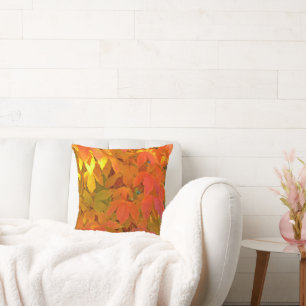 "MANDARINE ORANGE, SUNNY YELLOW&LIME GREEN BLÄTTER KISSEN