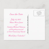 Mandarine Orange und Pink rett Date Foto Ankündigungspostkarte (Rückseite)