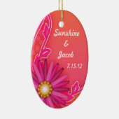 Mandarine Orange und Rosa Sommerhochzeit Keramikornament (Rechts)