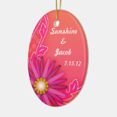 Mandarine Orange und Rosa Sommerhochzeit Keramikornament (Links)