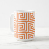 Mandarine-orange weißes griechisches kaffeetasse (Vorderseite Links)